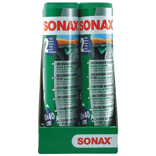 Sonax Πανί μικροϊνών Plus εσωτερικό & τζάμια (σετ 2 τεμ.)